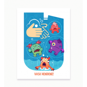 Wallstickers 4 pk.  - Vask hendene!