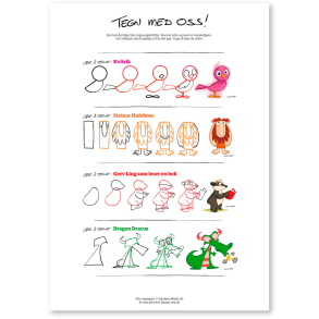 Tegn med oss - Kvitrik, Steinar Huleboer, Grev-Ling og Dragen Dracus