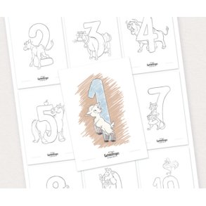 Geitekillingen som kunne telle til ti  Ti fargeleggingsark (gratis nedlasting)